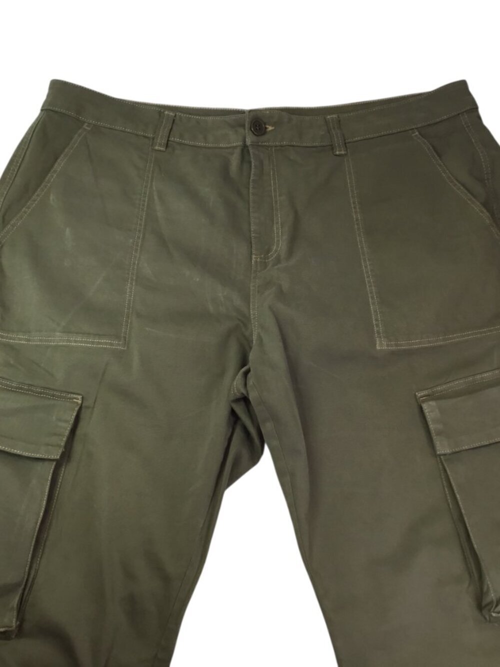 Asos Design Men's Cargo Pants Olive Green Khaki 44 x 32 Baggy